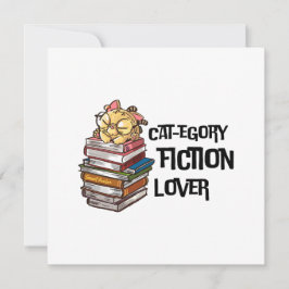 Funny Book Cat Lover Quote Cat-egory Fiction Lover シーズンカード