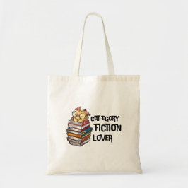Funny Book Cat Lover Quote Cat-egory Fiction Lover トートバッグ