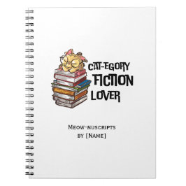 Funny Book Cat Lover Quote Cat-egory Fiction Lover ノートブック