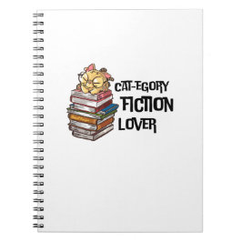 Funny Book Cat Lover Quote Cat-egory Fiction Lover ノートブック