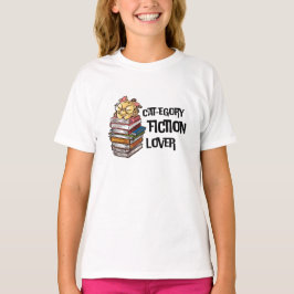 Funny Book Cat Lover Quote Cat-egory Fiction Lover Tシャツ