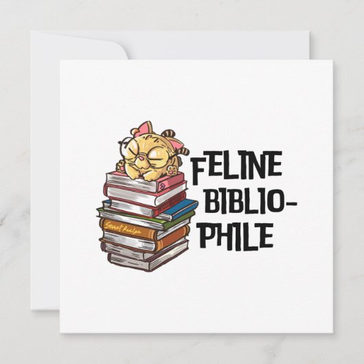 Funny Book Cat Lover Quote Feline Bibliophile シーズンカード (正面)