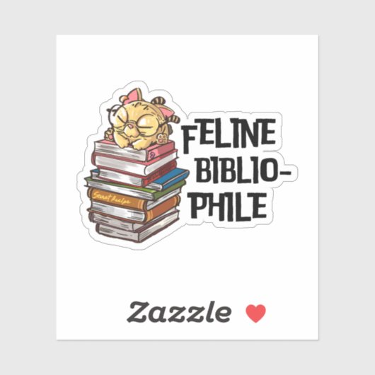 Funny Book Cat Lover Quote Feline Bibliophile シール (シート)
