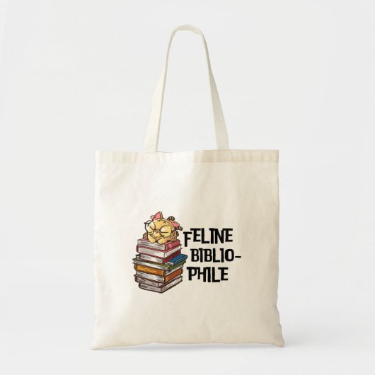 Funny Book Cat Lover Quote Feline Bibliophile トートバッグ (正面)