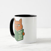 Funny Book Lover Cat Mug Cat Mom Cat Dad マグカップ (正面左)