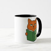 Funny Book Lover Cat Mug Cat Mom Cat Dad マグカップ (正面右)