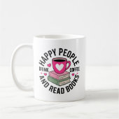 Funny Book Lover Coffee Addict Reading Nerd コーヒーマグカップ (左)