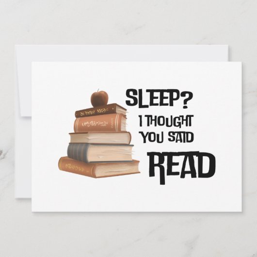 Funny Book Lover Quote Sleep I Thought You Said Re シーズンカード (正面)