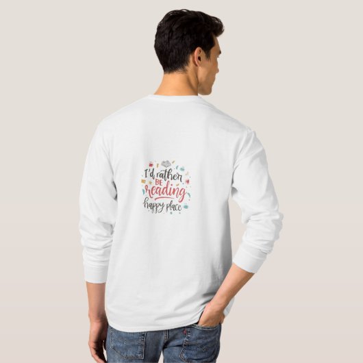 Funny Book Lover T-Shirt with Modern Script Quote Tシャツ (裏面フル)
