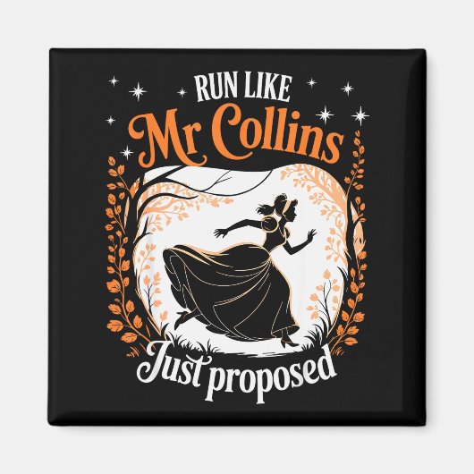 Funny Book Meme Run Like Mr Collins Just Proposed マグネット (正面)