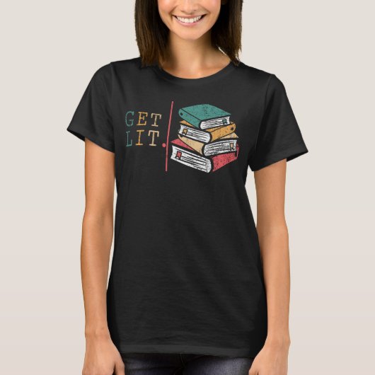 Funny book readers - get lit reading books Funny M Tシャツ (正面)
