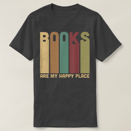 Funny Books are My Fun Happy Library Place Book Re Tシャツ (デザイン正面)