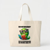 Funny Bookworm? Encyclopediaworm is More Like It! ラージトートバッグ (正面)