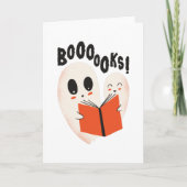 Funny Bookworm Ghost Halloween Costume Boooooks カード (正面)
