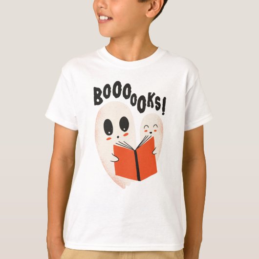 Funny Bookworm Ghost Halloween Costume Boooooks Tシャツ (正面)