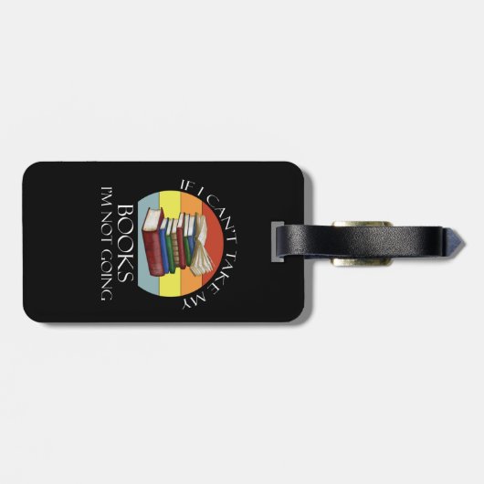 Funny Bookworm Reading Take My Books Nerd ラゲッジタグ (裏面横)