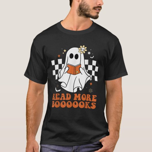 Funny Booooks Ghost Read More Books Cute Teacher H Tシャツ (正面)