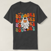 Funny Booooks Groovy Cute Ghost Book Retro Reading Tシャツ (デザイン正面)