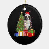 Funny Border Collie Christmas Tree Merry Christmas セラミックオーナメント (左)