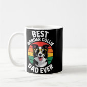 Funny Border Collie Design For Men Dad Border Coll コーヒーマグカップ (左)