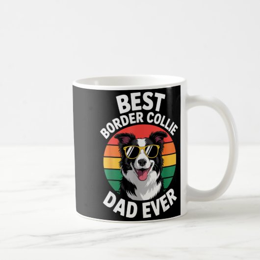 Funny Border Collie Design For Men Dad Border Coll コーヒーマグカップ (右)