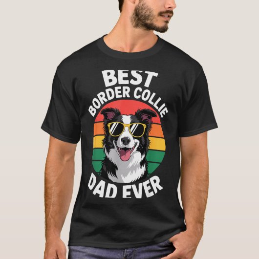 Funny Border Collie Design For Men Dad Border Coll Tシャツ (正面)