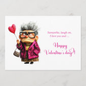 Funny Bored Granny Valentine Card Colorful Style シーズンカード (正面)