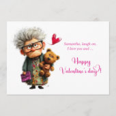 Funny Bored Lady Bringing Shrugs Valentine シーズンカード (正面)