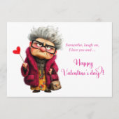 Funny Bored Lady Eye Roll Valentine’s Day Card シーズンカード (正面)