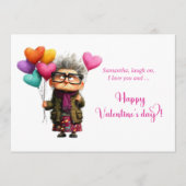 Funny Bored Old Lady Hot Pink Valentine’s Day Card シーズンカード (正面)