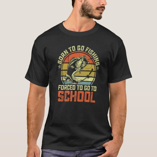Funny Born To Go Fishing Bass Fish Fisherman Boys  Tシャツ (正面)
