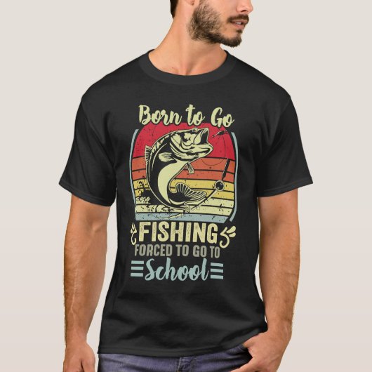 Funny Born To Go Fishing Bass Fish Fisherman Boys  Tシャツ (正面)