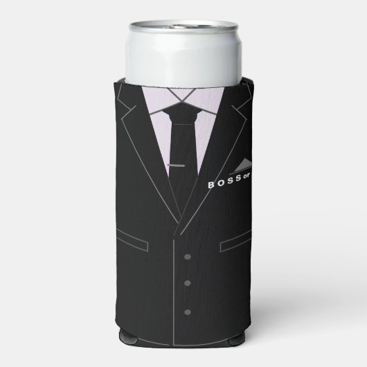 Funny Boss Can Coolers Personalized Name Text スリム缶クーラー (Seltzer正面)
