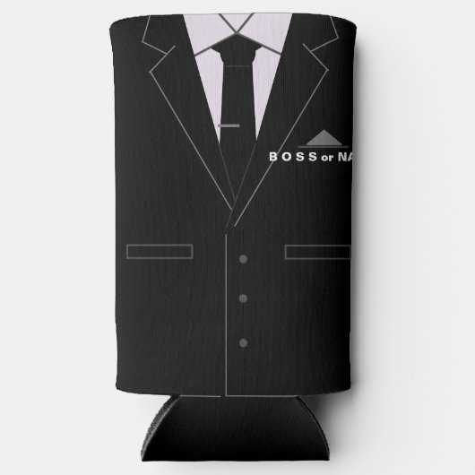 Funny Boss Can Coolers Personalized Name Text スリム缶クーラー (正面)