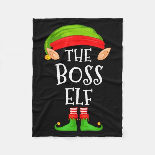 Funny Boss Elf Family Christmas Boss Elf Sweater M フリースブランケット (正面)