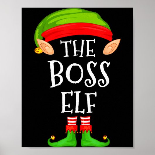 Funny Boss Elf Family Christmas Boss Elf Sweater M ポスター (正面)