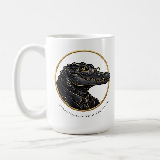 Funny Boss Gift - Corporate Crocodile Anatomy Mug コーヒーマグカップ (左)