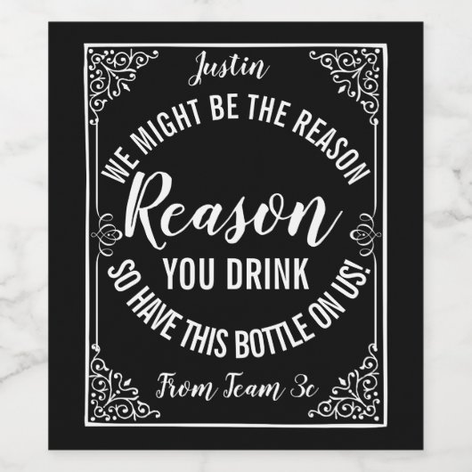 Funny Boss Gift Wine Label Template gag xmas gift ワインラベル (シングルラベル)