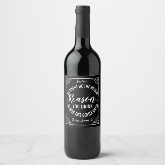 Funny Boss Gift Wine Label Template gag xmas gift ワインラベル (正面)