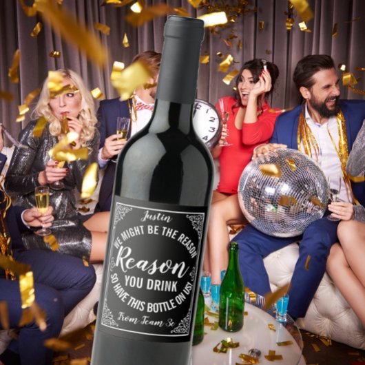 Funny Boss Gift Wine Label Template gag xmas gift ワインラベル