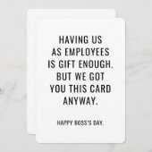 Funny Boss's Day Card Employees Are Gift Enough  招待状 (正面/裏面)