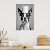 Funny Boston Terrier Bathroom Print, Toilet Paper ポスター (キッチン)