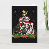 Funny Boston Terrier Dog Christmas Tree  カード (正面)