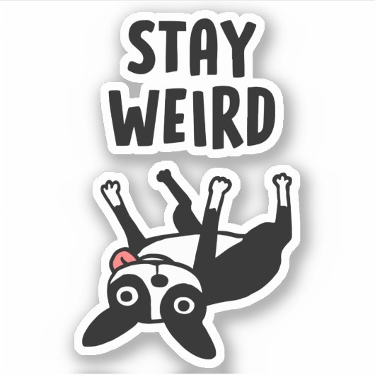 Funny Boston Terrier Stay Weird Dog シール (正面)