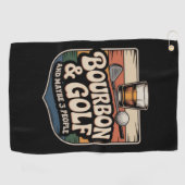 Funny Bourbon Golf Golfer Dad Gift ゴルフタオル (横)