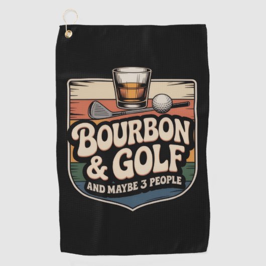 Funny Bourbon Golf Golfer Dad Gift ゴルフタオル (正面)