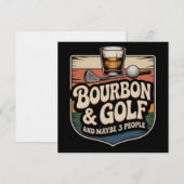 Funny Bourbon Golf Golfer Dad Gift Vintage 招待状 (正面/裏面)