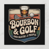 Funny Bourbon Golf Golfer Dad Gift Vintage 招待状 (正面)