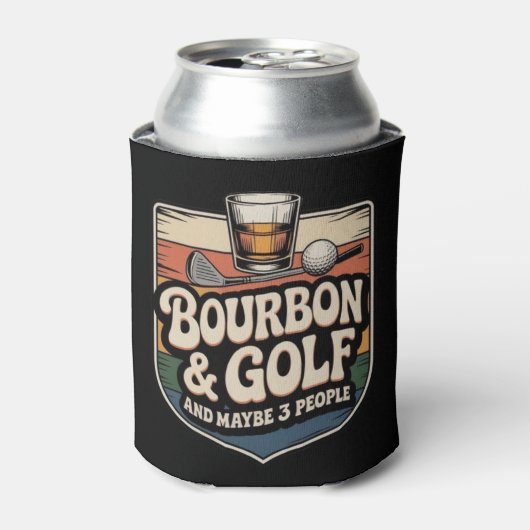 Funny Bourbon Golf Golfer Dad Gift Vintage 缶クーラー (缶正面)