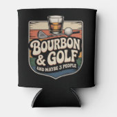 Funny Bourbon Golf Golfer Dad Gift Vintage 缶クーラー (正面)
